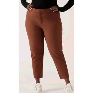 Athleta Stellar Skinny Mahogany Trouser Pants Sz 24 Athleisure Stretch Versatile